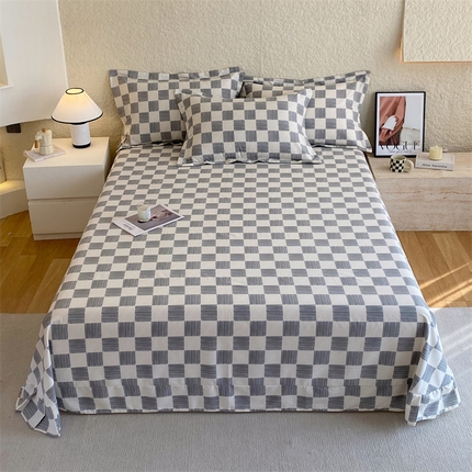 91家纺网 家纺一手货源 找家纺 凯磊 2024新款AB版.生态磨毛印花系列单床单 棋盘格