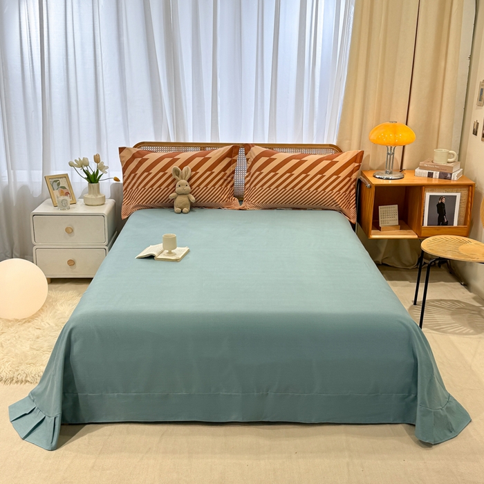 91家纺网 家纺一手货源 找家纺 丝芙妮家居（原乐视家纺） 2024新款加厚全棉磨毛印花四件套 卡曼-橙