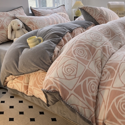 91家纺网 家纺一手货源 找家纺 （总）晚依家纺 2024新款230g全消光牛奶绒四件套