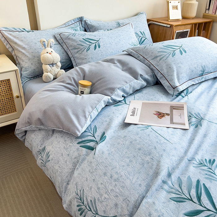 91家纺网 家纺一手货源 找家纺 芃成家纺 2024新款原棉加厚生态磨毛单被套 蓝町