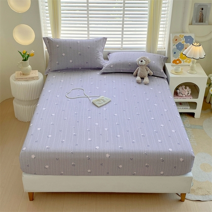 91家纺网 家纺一手货源 找家纺 凯磊 2024新款AB版.生态磨毛印花系列单床笠 花枝