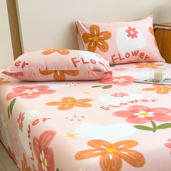 91家纺网 家纺一手货源 找家纺 芃成家纺 2024新款原棉加厚生态磨毛单枕套 秘密花园-粉