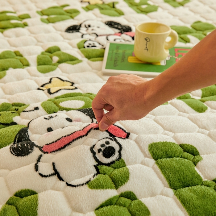 91家纺网 家纺一手货源 找家纺 富威堡家纺 2025新款牛奶绒棉花床护垫可水洗床垫保暖薄床褥学生榻榻米垫子 乐乐狗