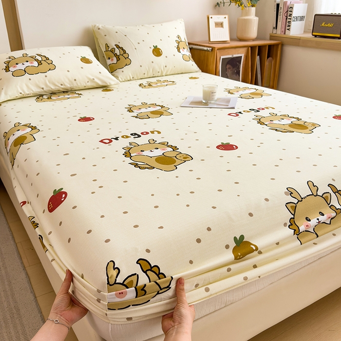 91家纺网 家纺一手货源 找家纺 芃成家纺 2024新款原棉加厚生态磨毛单床笠 玛卡龙