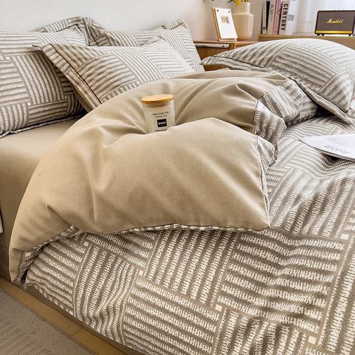 91家纺网 家纺一手货源 找家纺 芃成家纺 2024新款原棉加厚生态磨毛单被套 简约经典