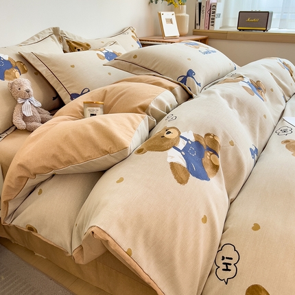 91家纺网 家纺一手货源 找家纺 （总）芃成家纺 2024新款原棉加厚生态磨毛单被套