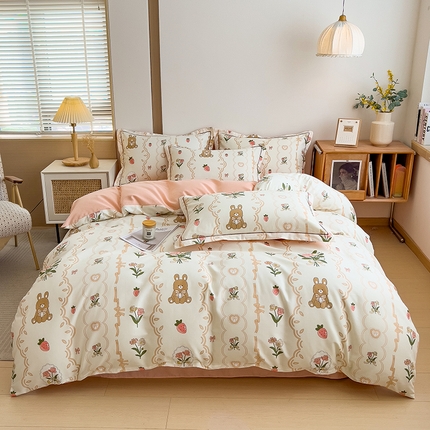 91家纺网 家纺一手货源 找家纺 （总）芃成家纺 2024新款原棉加厚生态磨毛四件套