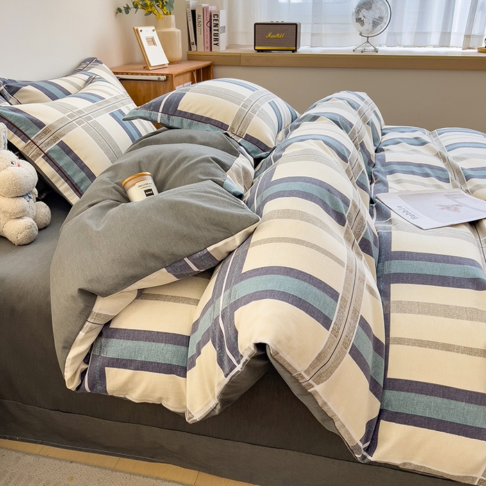 91家纺网 家纺一手货源 找家纺 芃成家纺 2024新款原棉加厚生态磨毛四件套 莱茵格-米