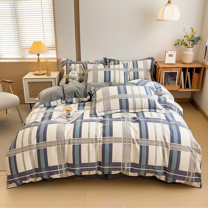 91家纺网 家纺一手货源 找家纺 芃成家纺 2024新款原棉加厚生态磨毛四件套 莱茵格-米