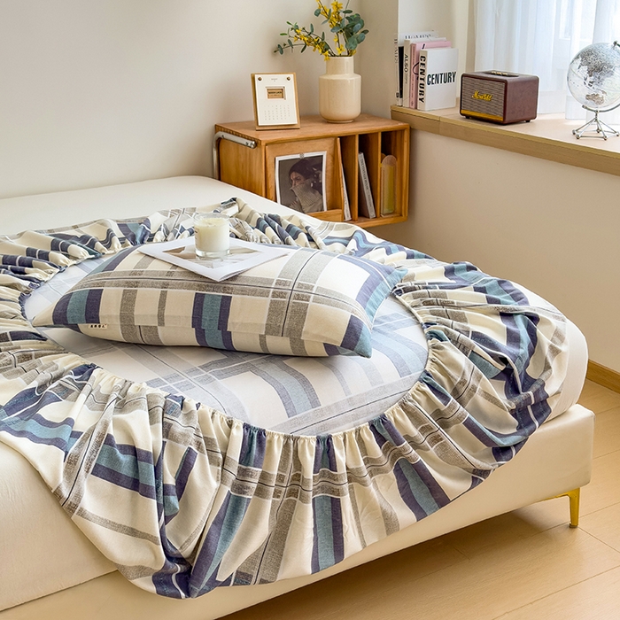 91家纺网 家纺一手货源 找家纺 芃成家纺 2024新款原棉加厚生态磨毛单床笠 莱茵格-米