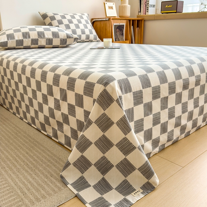 91家纺网 家纺一手货源 找家纺 芃成家纺 2024新款原棉加厚生态磨毛单床单 塔罗方格