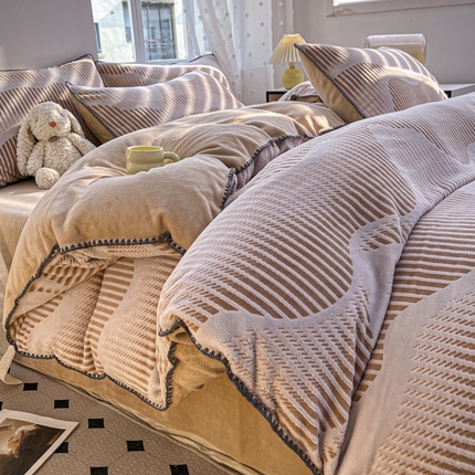 91家纺网 家纺一手货源 找家纺 （总）晚依家纺 2024新款230g全消光牛奶绒四件套