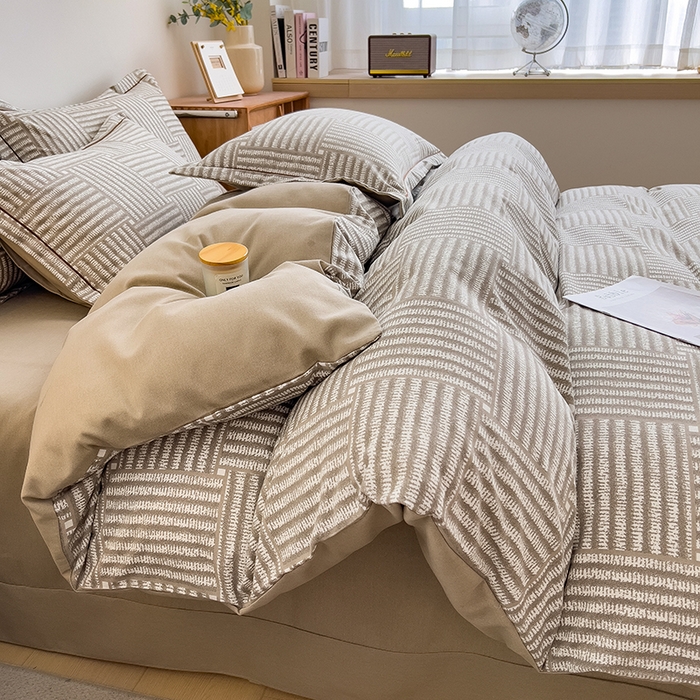 91家纺网 家纺一手货源 找家纺 芃成家纺 2024新款原棉加厚生态磨毛单被套 简约经典