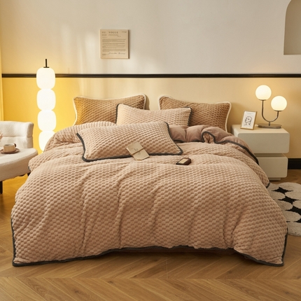 91家纺网 家纺一手货源 找家纺 （总）吾诺家居 2024 大豆豆绒牛奶绒四件套