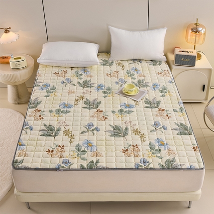 91家纺网 家纺一手货源 找家纺 （总）富威堡家纺 2025新款牛奶绒棉花床护垫可水洗床垫保暖薄床褥学生榻榻米垫子