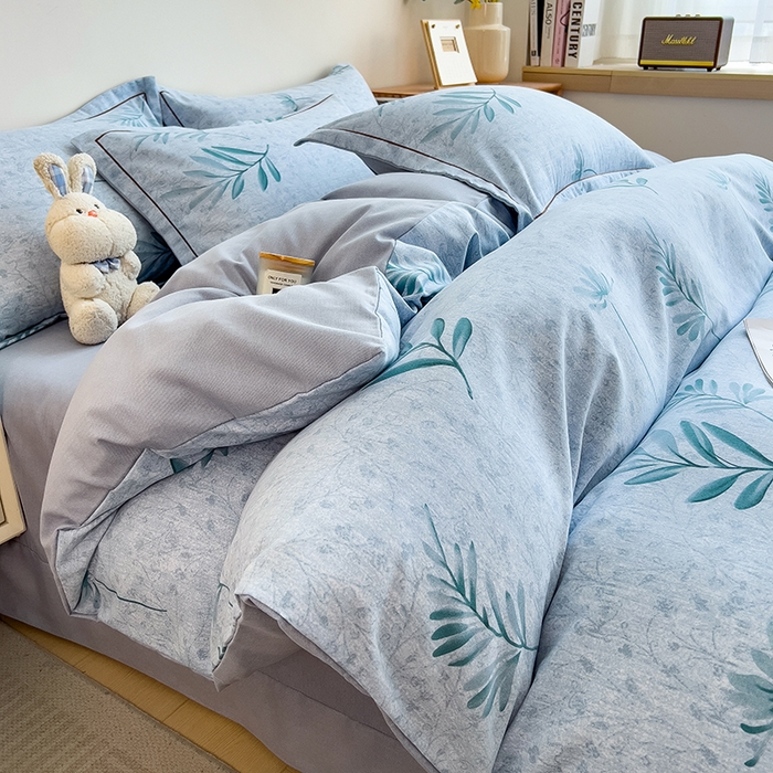 91家纺网 家纺一手货源 找家纺 芃成家纺 2024新款原棉加厚生态磨毛单被套 蓝町