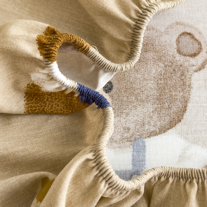 91家纺网 家纺一手货源 找家纺 芃成家纺 2024新款原棉加厚生态磨毛单床笠 绅士熊