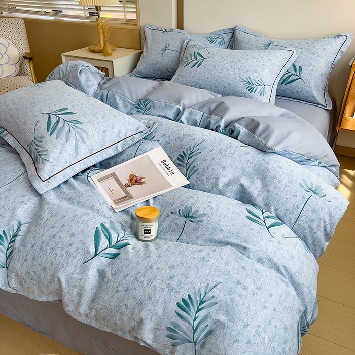 91家纺网 家纺一手货源 找家纺 芃成家纺 2024新款原棉加厚生态磨毛单被套 蓝町