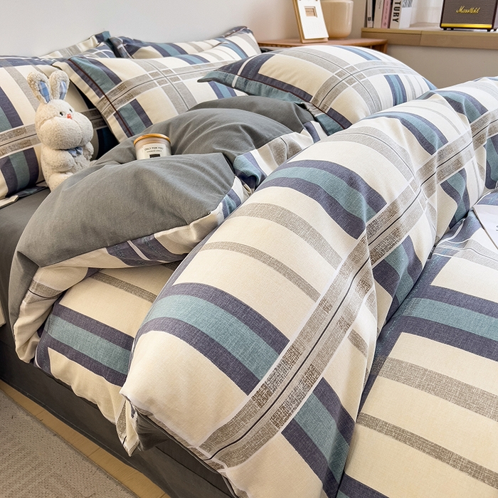 91家纺网 家纺一手货源 找家纺 芃成家纺 2024新款原棉加厚生态磨毛四件套 莱茵格-米