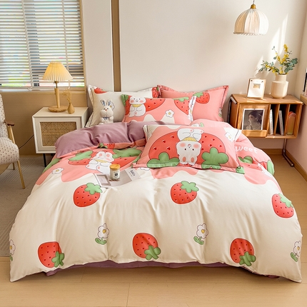 91家纺网 家纺一手货源 找家纺 （总）芃成家纺 2024新款原棉加厚生态磨毛四件套