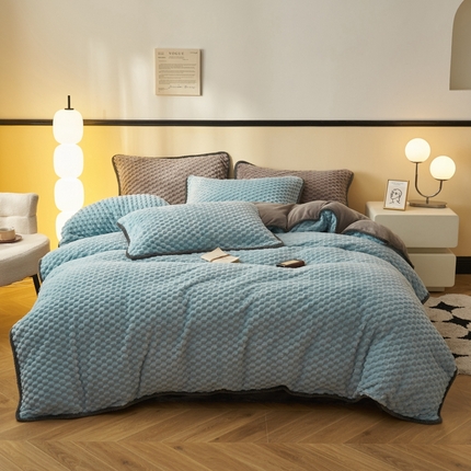 91家纺网 家纺一手货源 找家纺 （总）吾诺家居 2024 大豆豆绒牛奶绒四件套