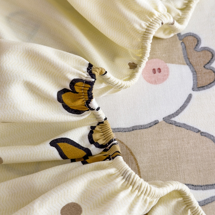 91家纺网 家纺一手货源 找家纺 芃成家纺 2024新款原棉加厚生态磨毛单床笠 玛卡龙