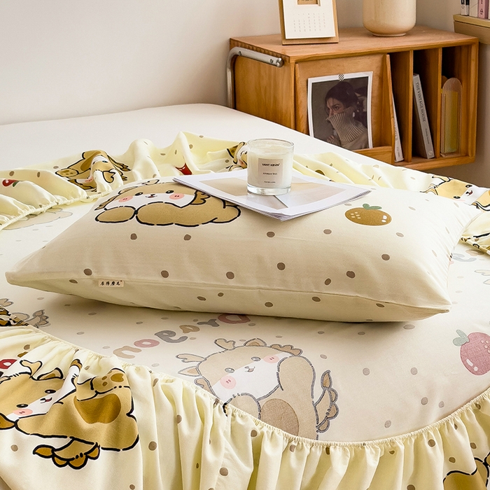 91家纺网 家纺一手货源 找家纺 芃成家纺 2024新款原棉加厚生态磨毛单枕套 玛卡龙