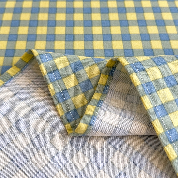 91家纺网 家纺一手货源 找家纺 芃成家纺 2024新款原棉加厚生态磨毛单床单 蓝黄小格