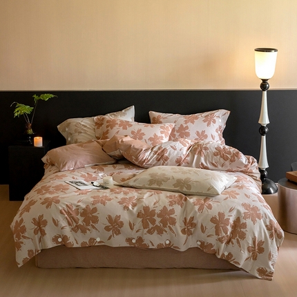 华超针织 2024新款漫花空气感双层提花四件套 漫花南瓜