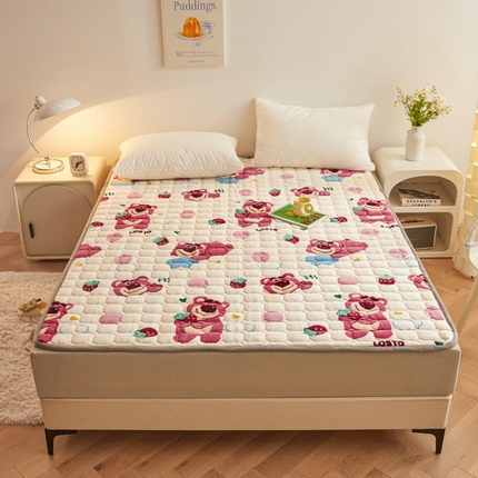 91家纺网 家纺一手货源 找家纺 （总）富威堡家纺 2025新款牛奶绒棉花床护垫可水洗床垫保暖薄床褥学生榻榻米垫子