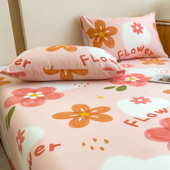 91家纺网 家纺一手货源 找家纺 芃成家纺 2024新款原棉加厚生态磨毛单枕套 秘密花园-粉