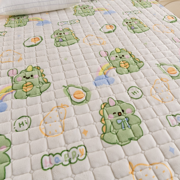 91家纺网 家纺一手货源 找家纺 富威堡家纺 2025新款牛奶绒棉花床护垫可水洗床垫保暖薄床褥学生榻榻米垫子 宝贝奶龙