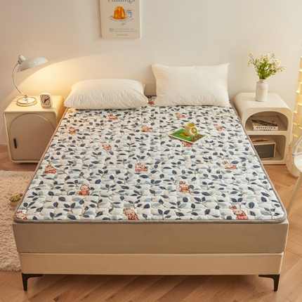 91家纺网 家纺一手货源 找家纺 （总）富威堡家纺 2025新款牛奶绒棉花床护垫可水洗床垫保暖薄床褥学生榻榻米垫子