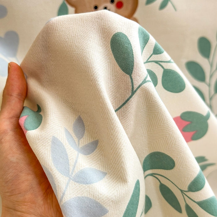 91家纺网 家纺一手货源 找家纺 芃成家纺 2024新款原棉加厚生态磨毛单枕套 树叶熊宝