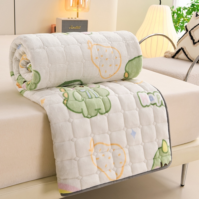 91家纺网 家纺一手货源 找家纺 富威堡家纺 2025新款牛奶绒棉花床护垫可水洗床垫保暖薄床褥学生榻榻米垫子 宝贝奶龙