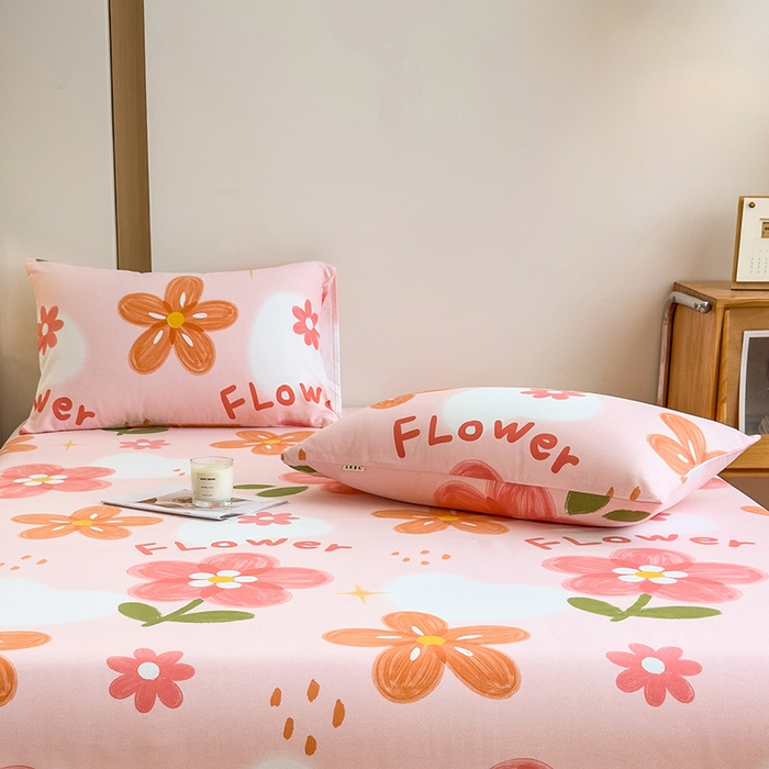 91家纺网 家纺一手货源 找家纺 芃成家纺 2024新款原棉加厚生态磨毛单枕套 秘密花园-粉