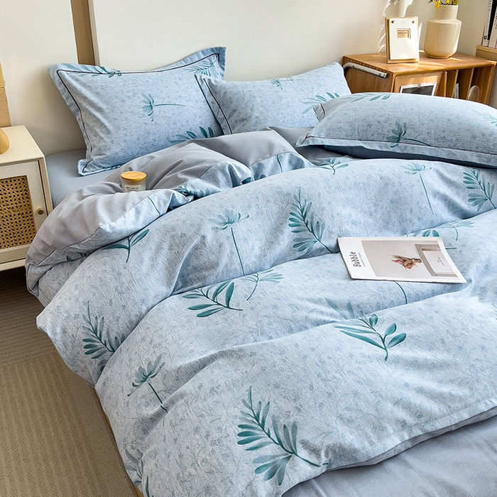 91家纺网 家纺一手货源 找家纺 芃成家纺 2024新款原棉加厚生态磨毛单被套 蓝町