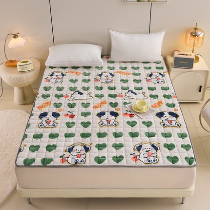 91家纺网 家纺一手货源 找家纺 （总）富威堡家纺 2025新款牛奶绒棉花床护垫可水洗床垫保暖薄床褥学生榻榻米垫子