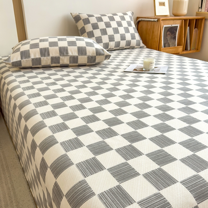 91家纺网 家纺一手货源 找家纺 芃成家纺 2024新款原棉加厚生态磨毛单床单 塔罗方格