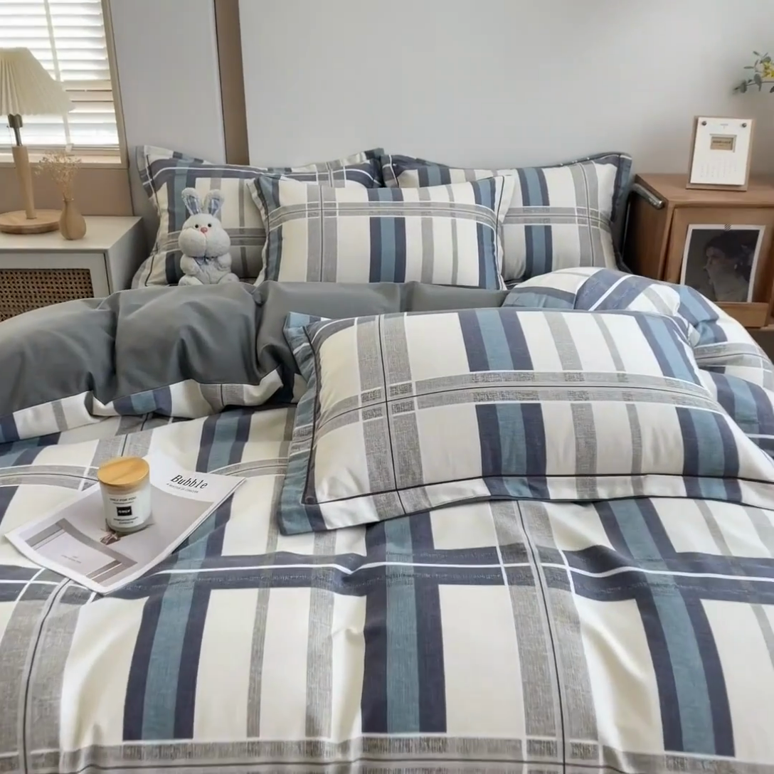 91家纺网 家纺一手货源 找家纺 芃成家纺 2024新款原棉加厚生态磨毛四件套 莱茵格-米