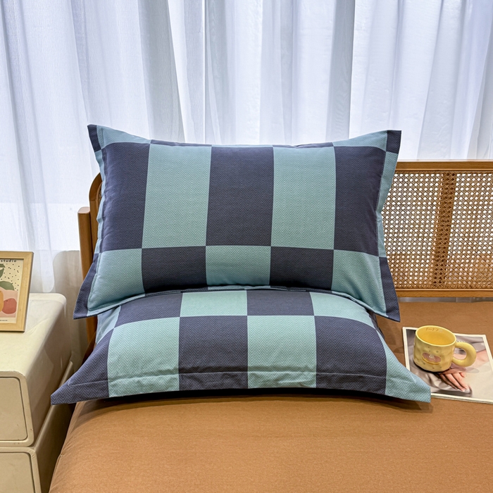 91家纺网 家纺一手货源 找家纺 丝芙妮家居（原乐视家纺） 2024新款加厚全棉磨毛印花四件套 米勒-蓝