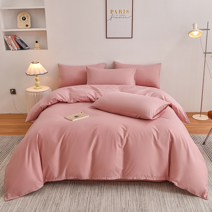 91家纺网 家纺一手货源 找家纺 （总）宇彬家纺 2024直播新款13374全棉母婴级简约轻奢小清新纯色四件套斜纹贡缎新疆长绒极简无印风系列