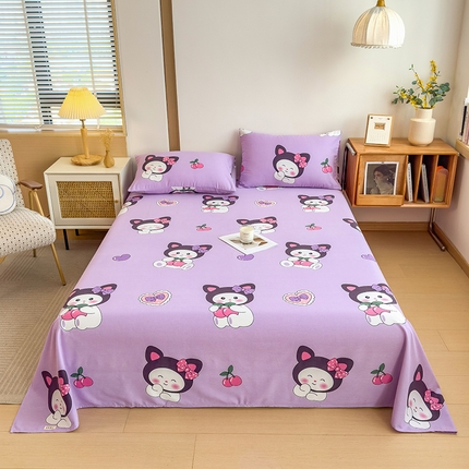 芃成家纺 2024新款原棉加厚生态磨毛单床单 樱桃库洛米