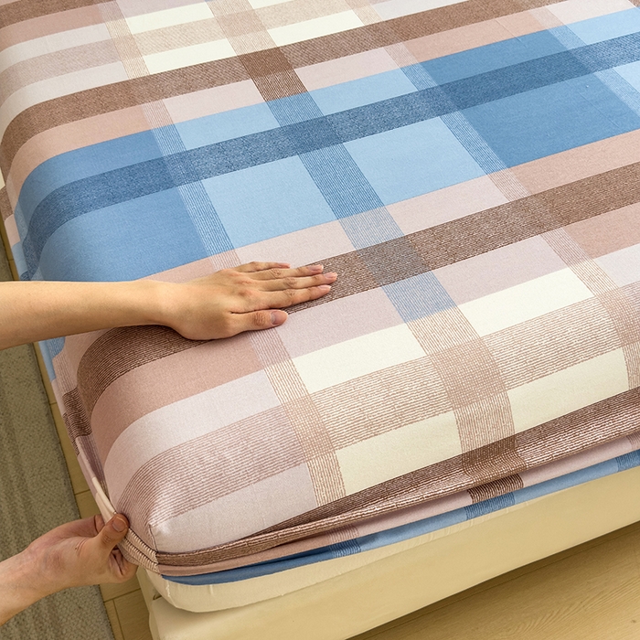 91家纺网 家纺一手货源 找家纺 芃成家纺 2024新款原棉加厚生态磨毛单床笠 蓝调