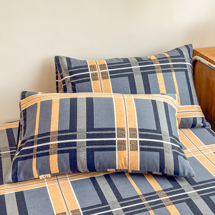 芃成家纺 2024新款原棉加厚生态磨毛单枕套 莱茵格-蓝