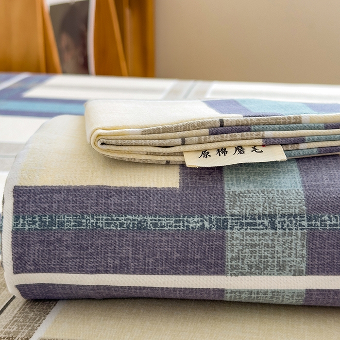 91家纺网 家纺一手货源 找家纺 芃成家纺 2024新款原棉加厚生态磨毛单床笠 莱茵格-米