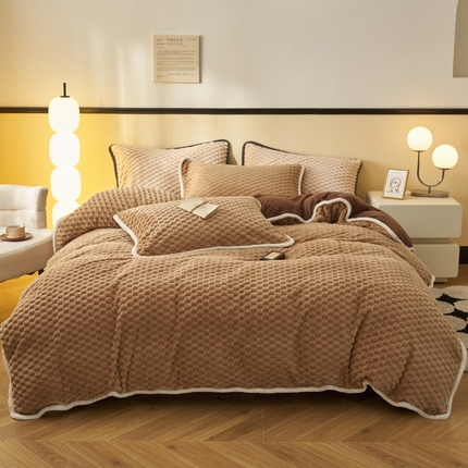 91家纺网 家纺一手货源 找家纺 （总）吾诺家居 2024 大豆豆绒牛奶绒四件套