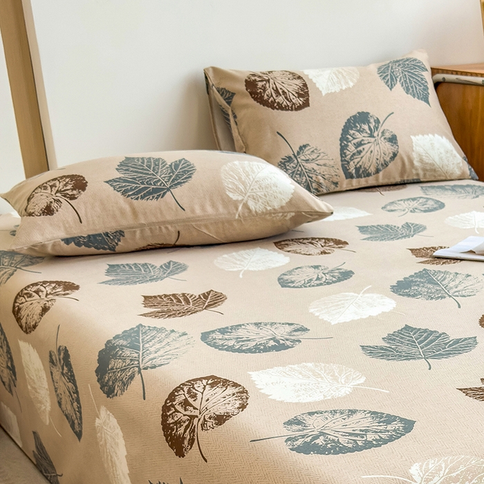 91家纺网 家纺一手货源 找家纺 芃成家纺 2024新款原棉加厚生态磨毛单枕套 叶语