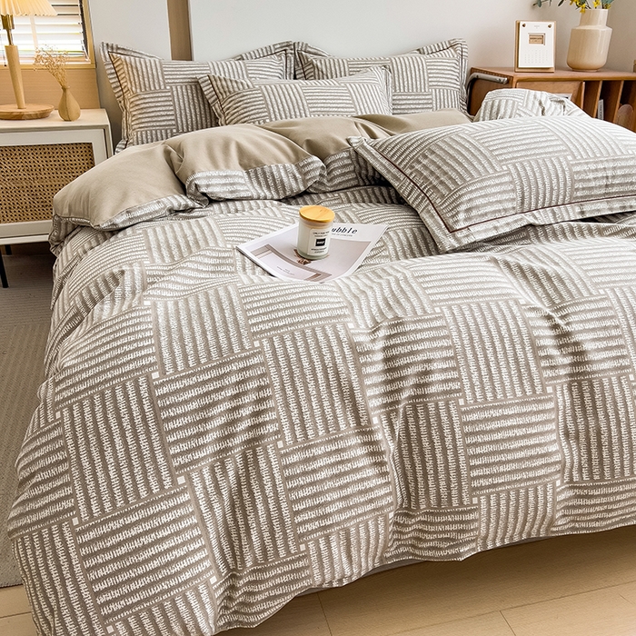 91家纺网 家纺一手货源 找家纺 芃成家纺 2024新款原棉加厚生态磨毛单被套 简约经典