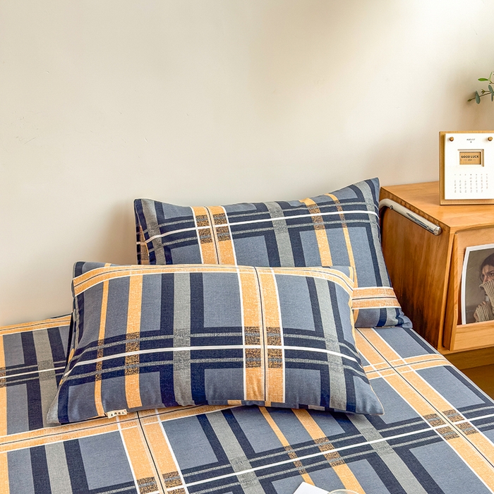 91家纺网 家纺一手货源 找家纺 芃成家纺 2024新款原棉加厚生态磨毛单枕套 莱茵格-蓝